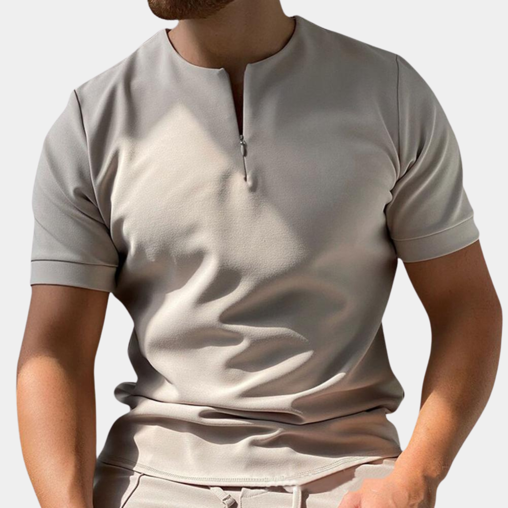 Elegant men's Kaiser shirt in smart casual style with fashionable zip fastening