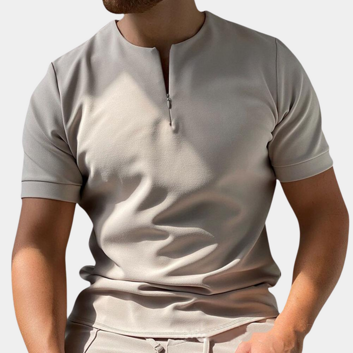 Elegant men's Kaiser shirt in smart casual style with fashionable zip fastening