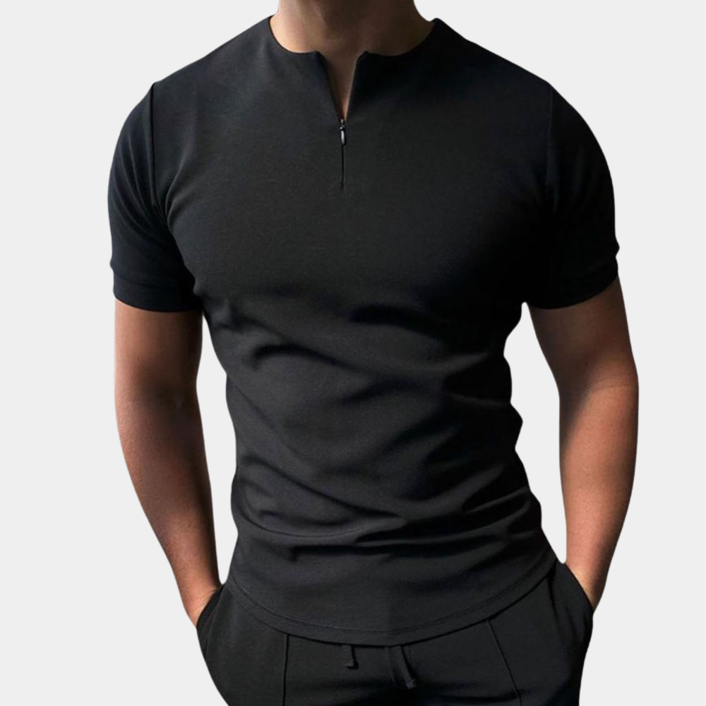 Elegant men's Kaiser shirt in smart casual style with fashionable zip fastening