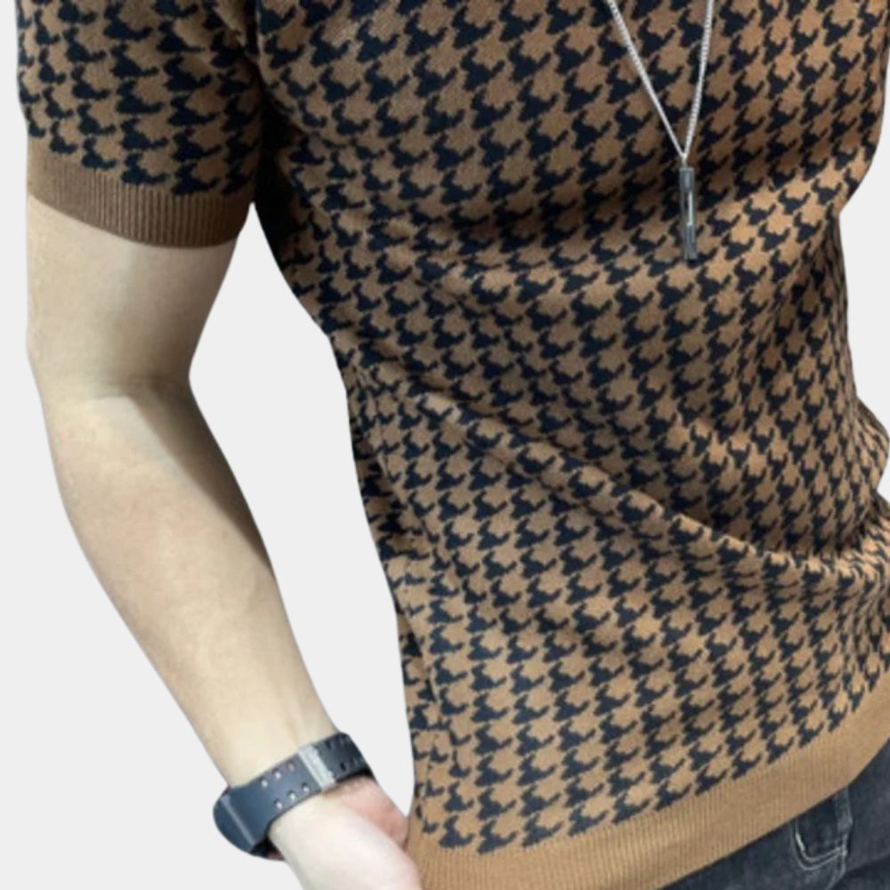 Stylish men's shirt in trendy peplite pattern - Adrianus