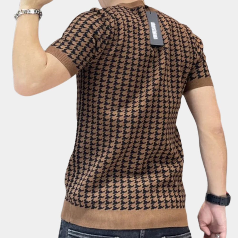 Stylish men's shirt in trendy peplite pattern - Adrianus