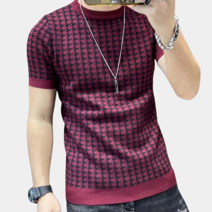Stylish men's shirt in trendy peplite pattern - Adrianus