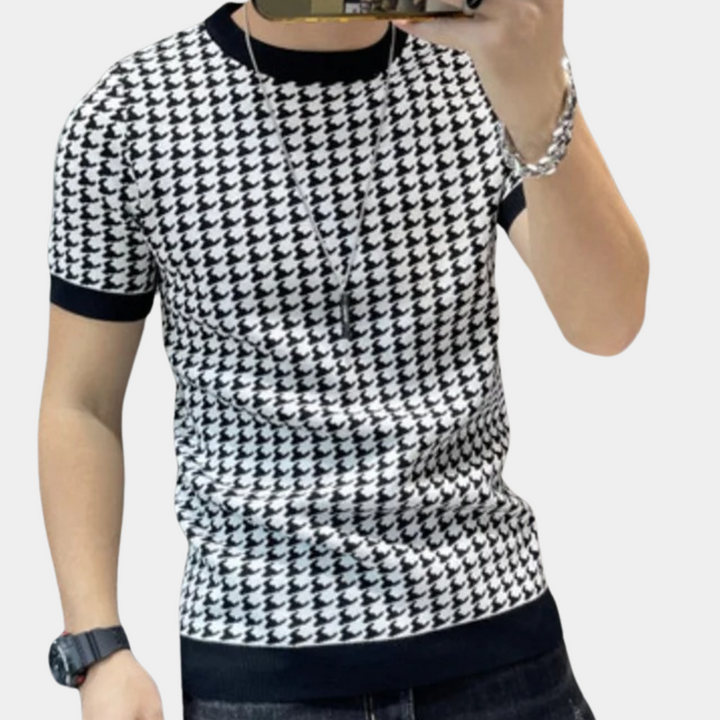 Stylish men's shirt in trendy peplite pattern - Adrianus