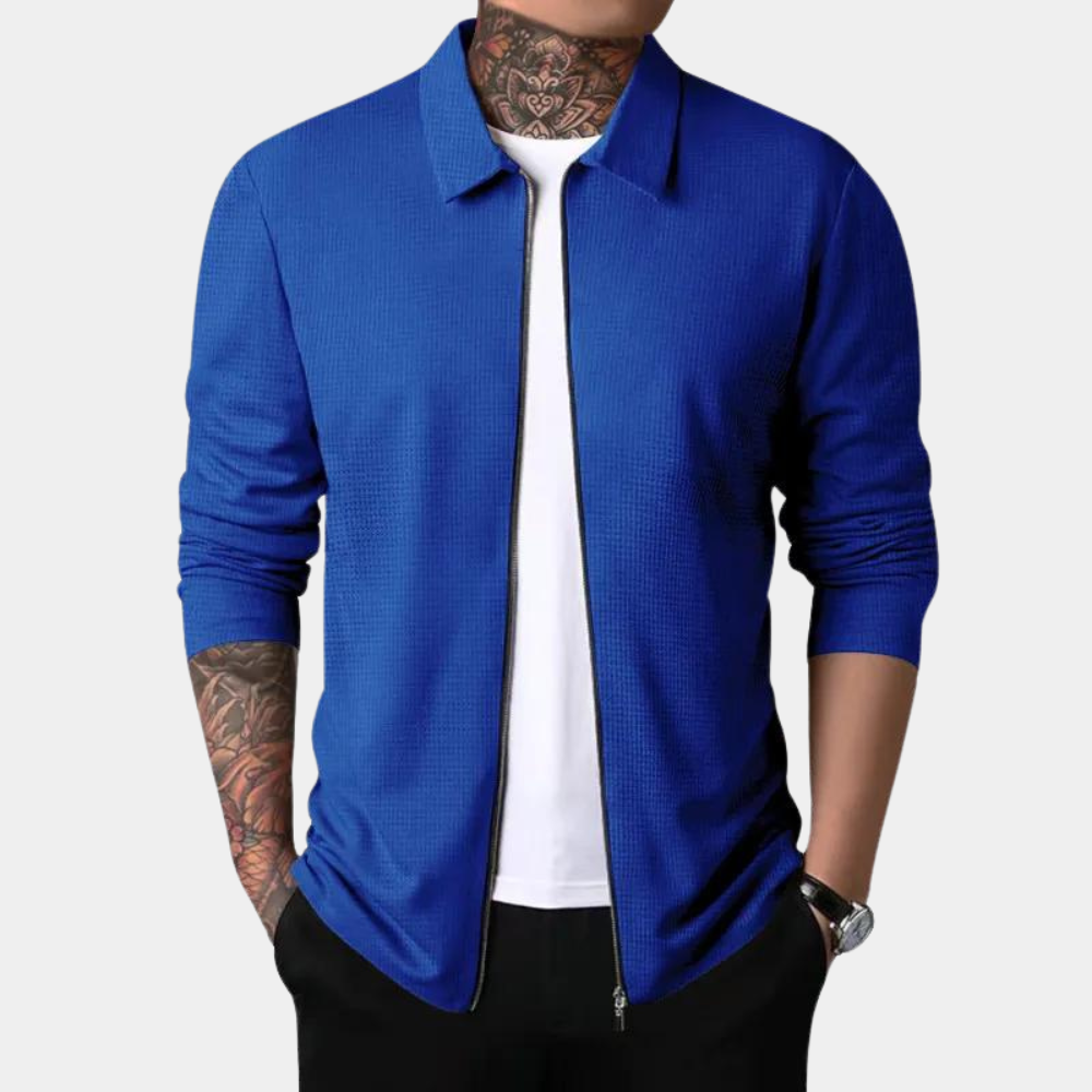 Elegant men's jacket with functional zip fastening