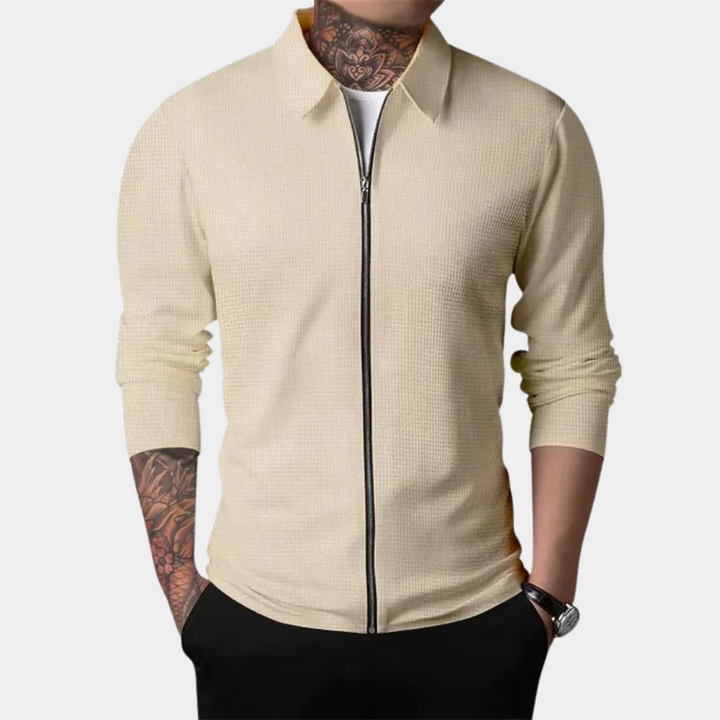 Elegant men's jacket with functional zip fastening