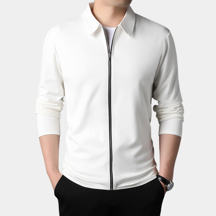 Elegant men's jacket with functional zip fastening