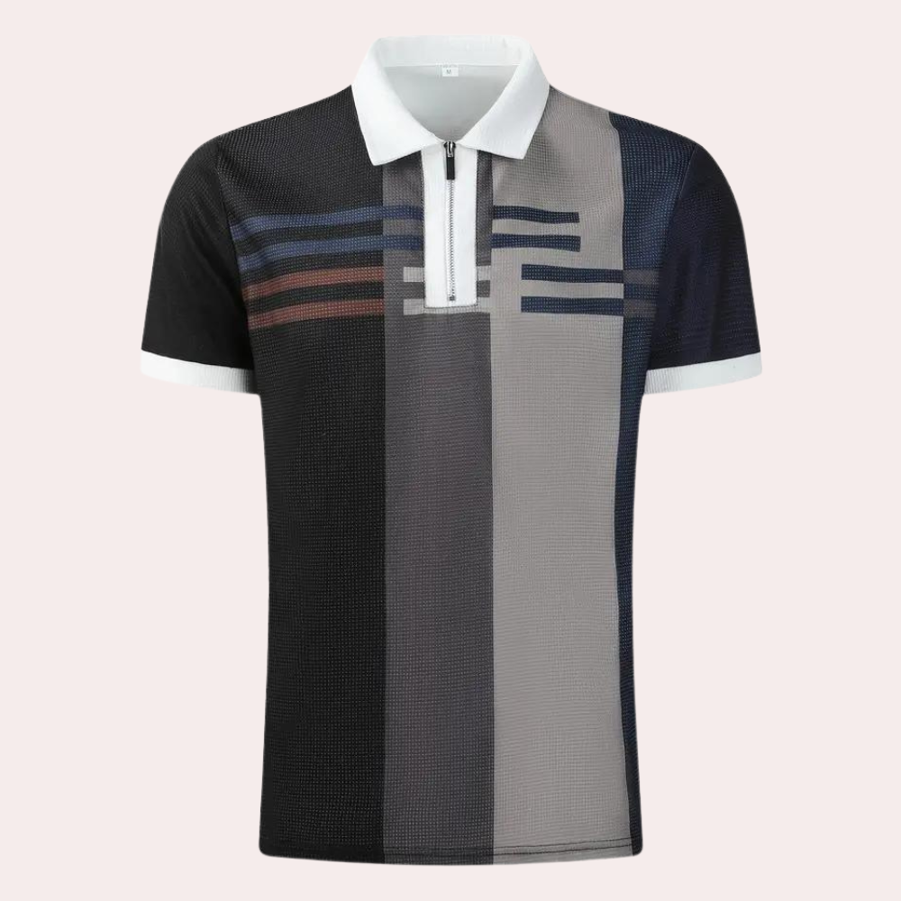 Elegant men's zip-up polo shirt: create the perfect combination of comfort and style!
