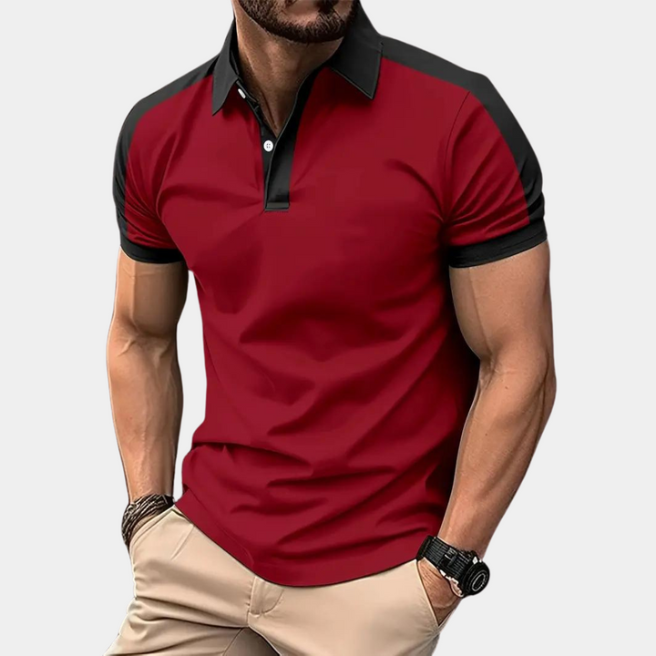 Elegant men's short-sleeved polo vest