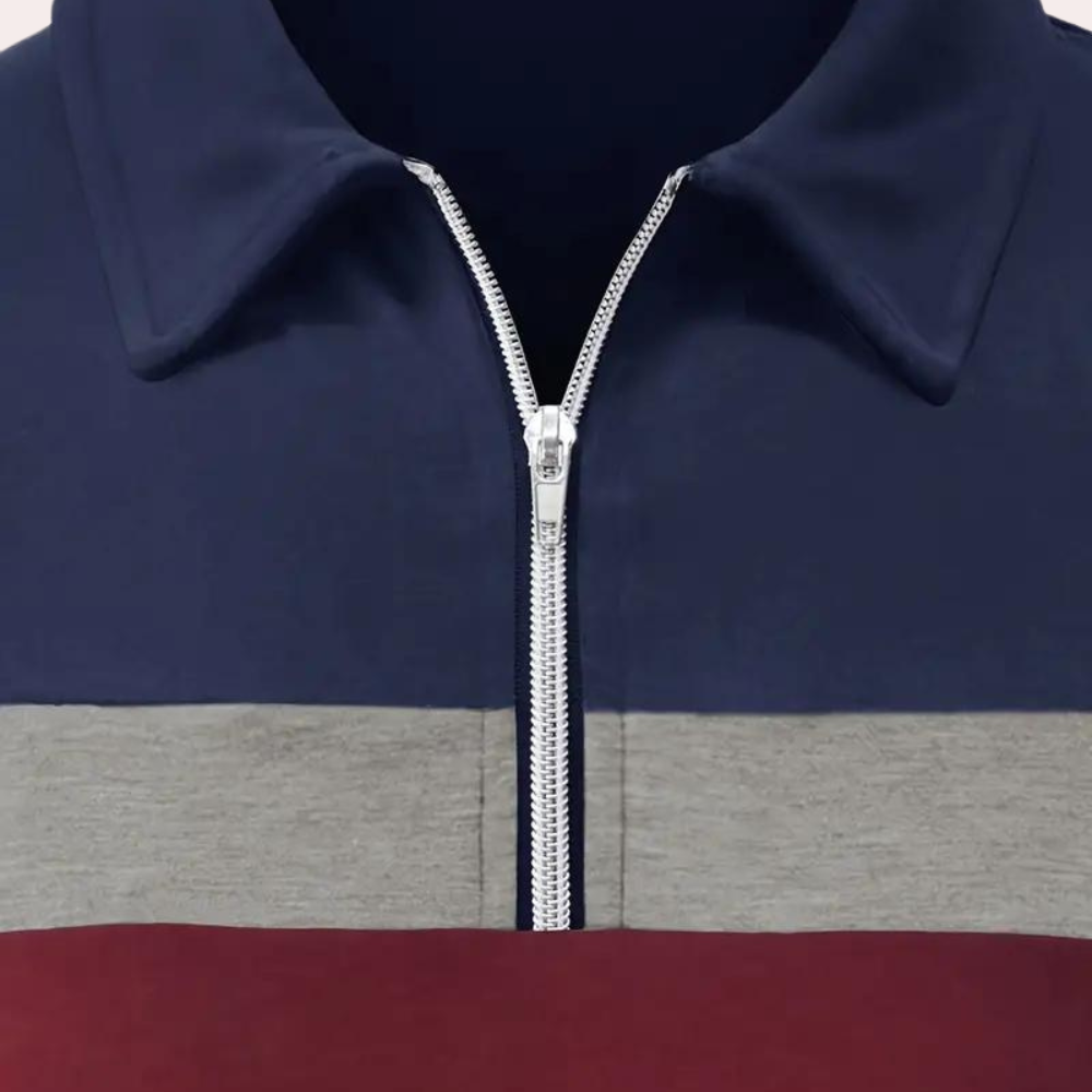 Elegant men's long-sleeved polo shirt