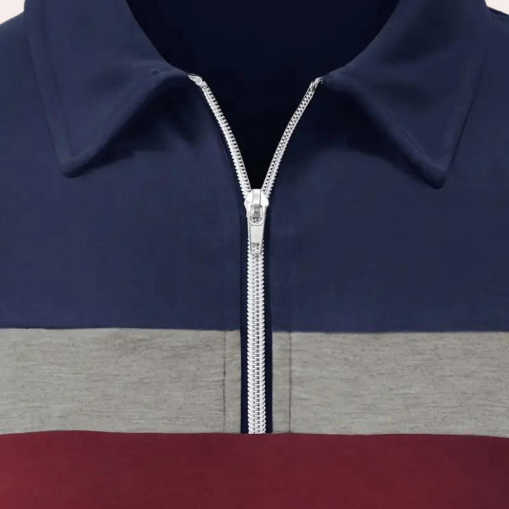 Elegant men's long-sleeved polo shirt