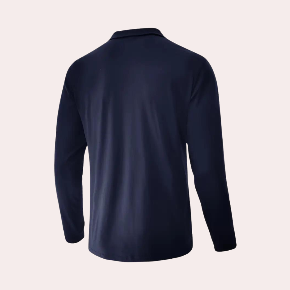 Elegant men's long-sleeved polo shirt