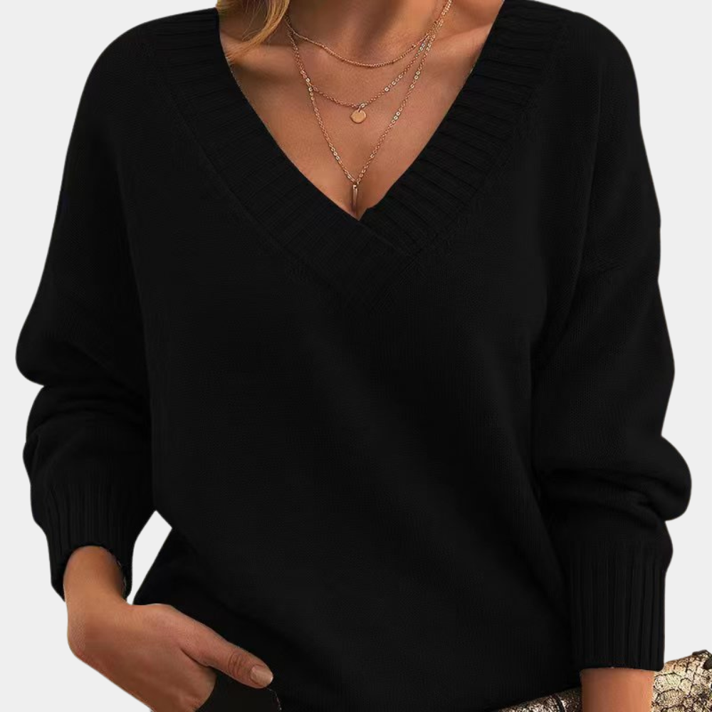 Elegant women's jumper with pointed neckline - the perfect choice for any occasion!