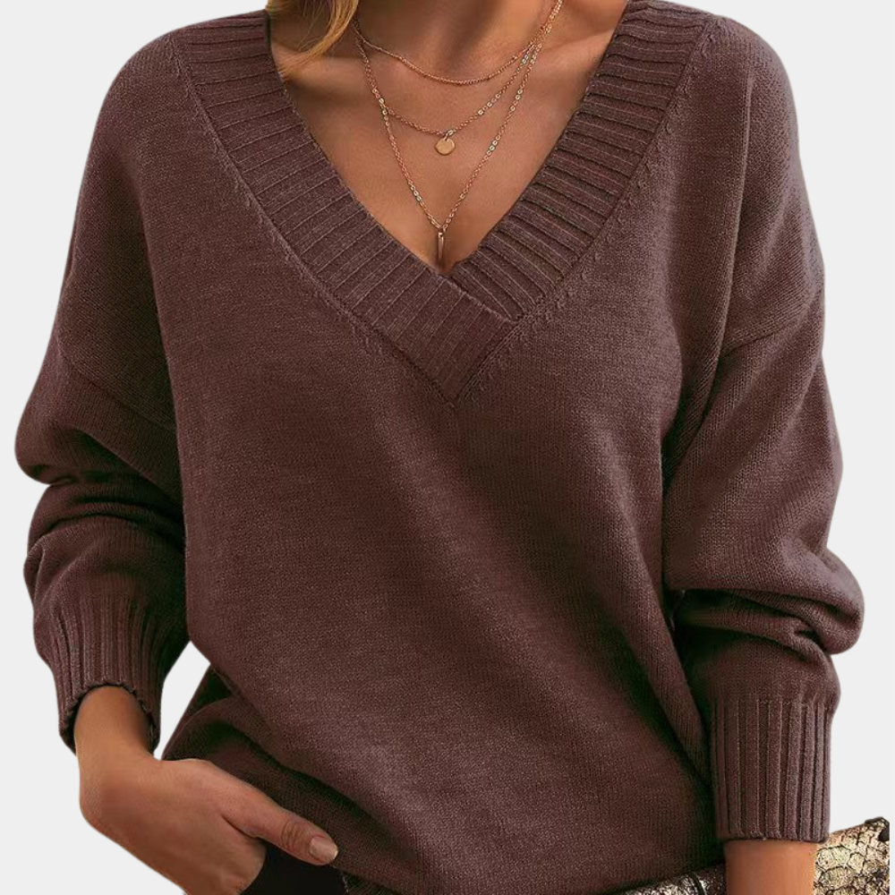 Elegant women's jumper with pointed neckline - the perfect choice for any occasion!