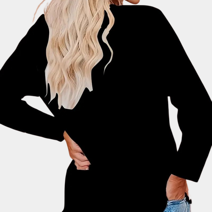 Elegant feminine blouse with charming cat motif