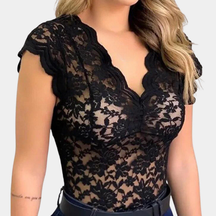 Elegant women's blouse with lace pattern