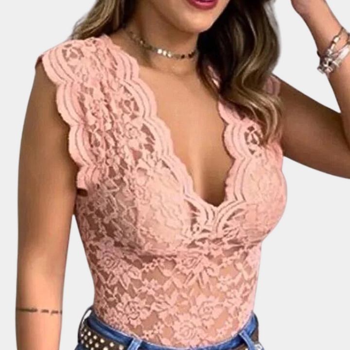 Elegant women's blouse with lace pattern