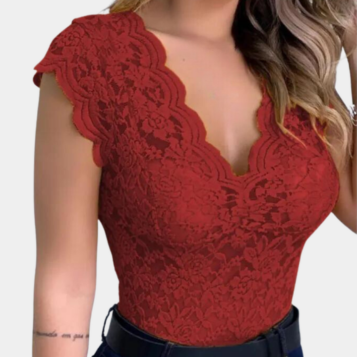 Elegant women's blouse with lace pattern
