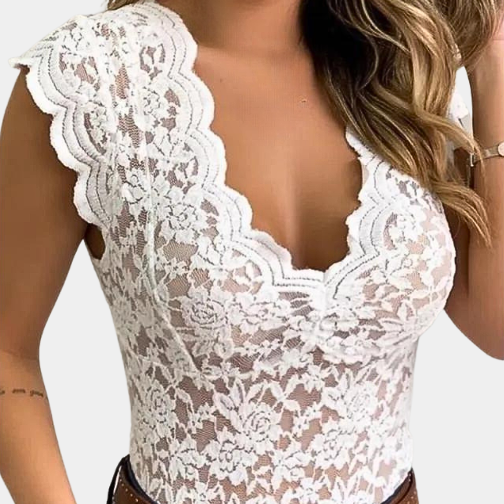 Elegant women's blouse with lace pattern