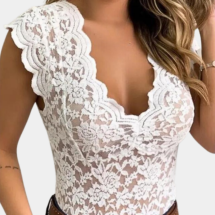 Elegant women's blouse with lace pattern