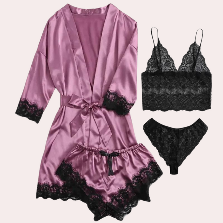 Phenomenal 4-piece nightwear set for women - created for elegance and sleeping comfort.