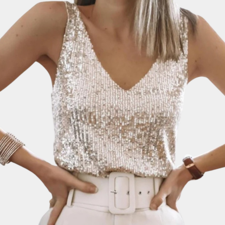 Stylish women's tunic with elegant glitter accents