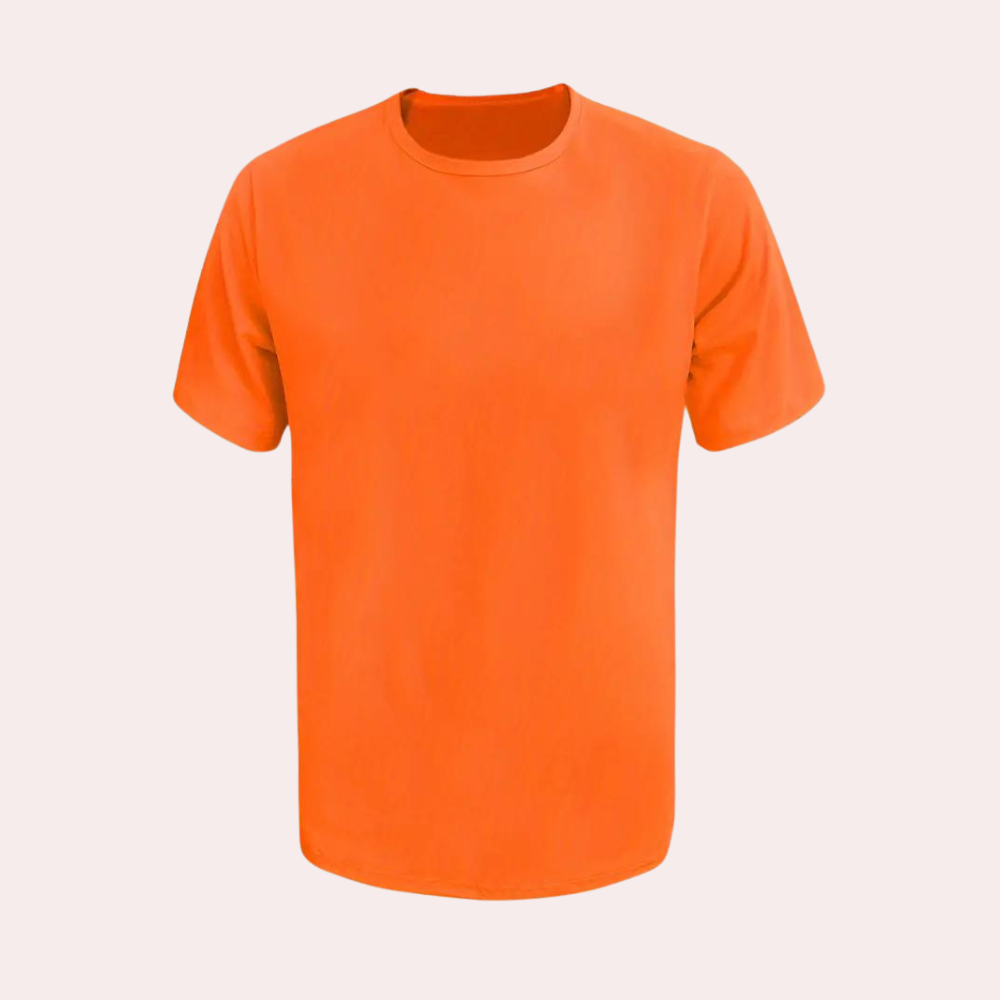 A striking bright orange T-shirt that catches the eye!