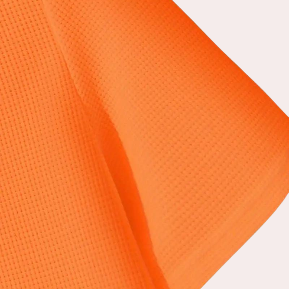 Stylish men's T-shirt in on-trend orange with an elegant scoop neckline