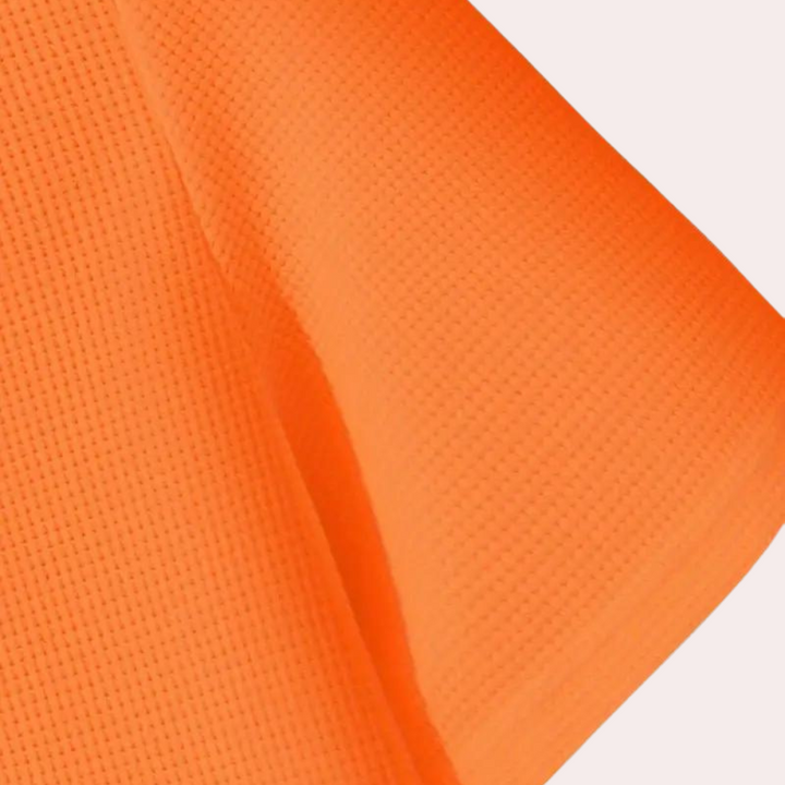 Stylish men's T-shirt in on-trend orange with an elegant scoop neckline