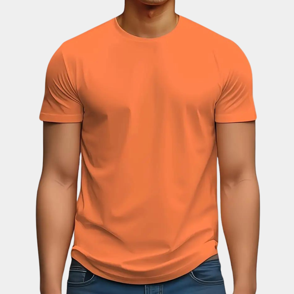 Stylish orange T-shirt for men in an elegant design