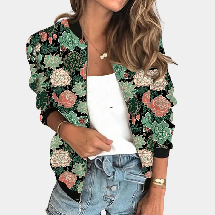 Stylish women's jacket with fashionable print
