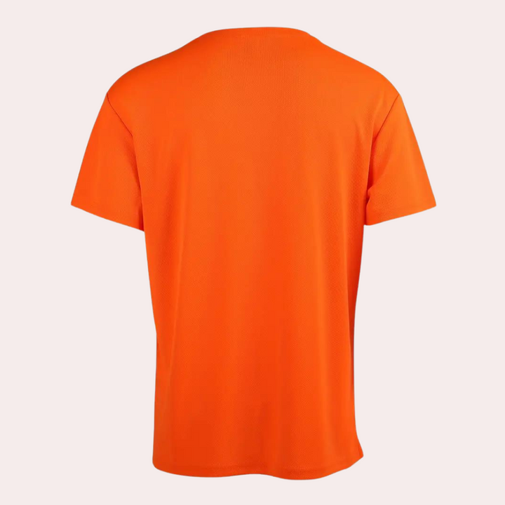 Stylish orange T-shirt with extra comfortable round neckline