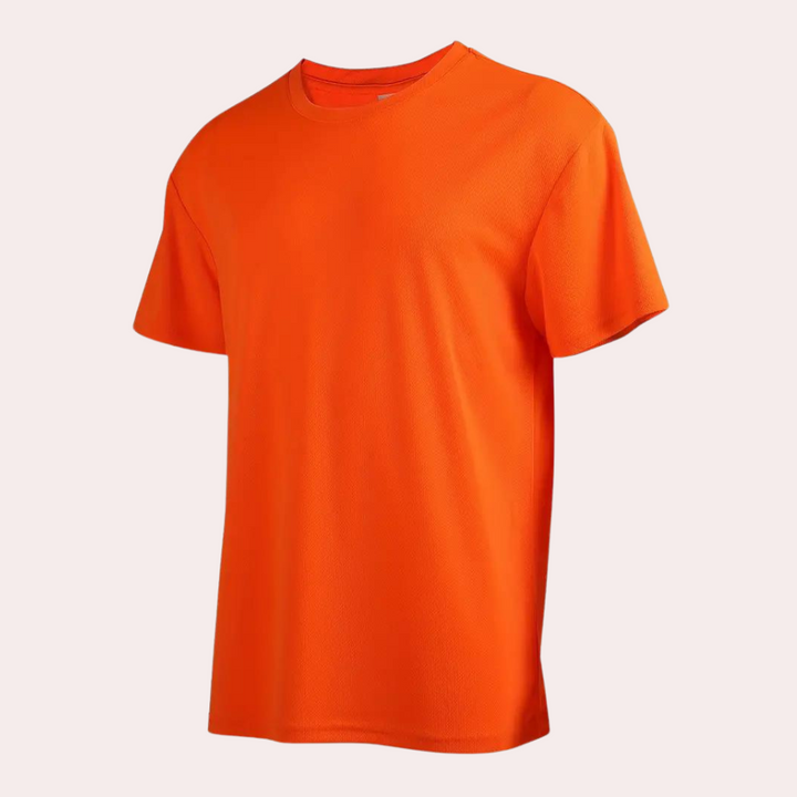 Stylish orange T-shirt with extra comfortable round neckline
