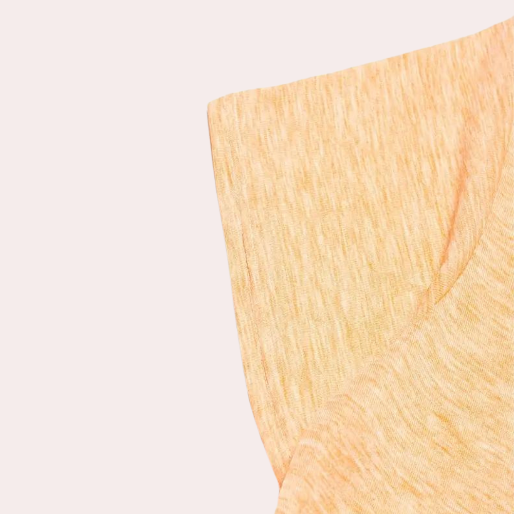 Fashionable men's round neck T-shirt in an energetic orange shade