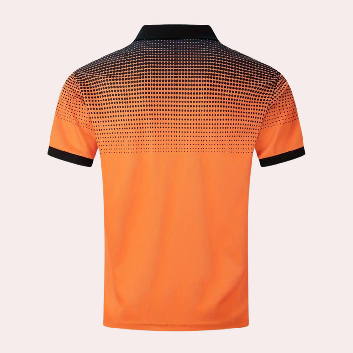 Elegant men's shirt with fashionable dots - Light orange