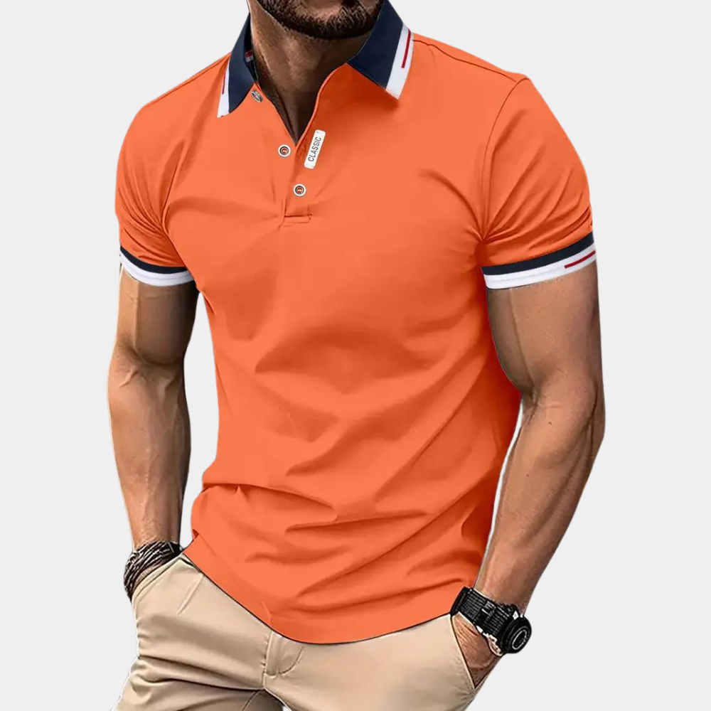 Men's stylish Smart Polo shirt in an energetic orange shade