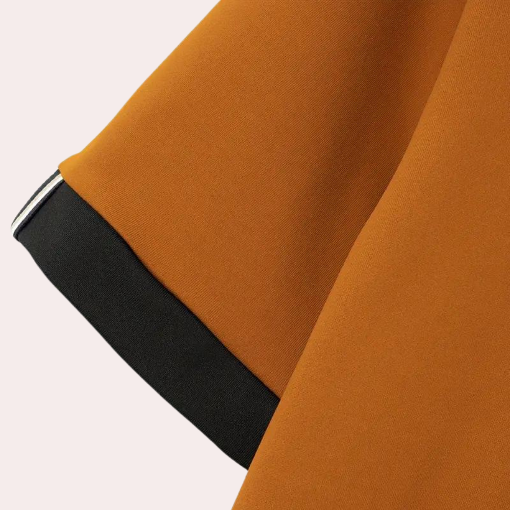 Men's stylish short-sleeved shirt in an intense orange hue
