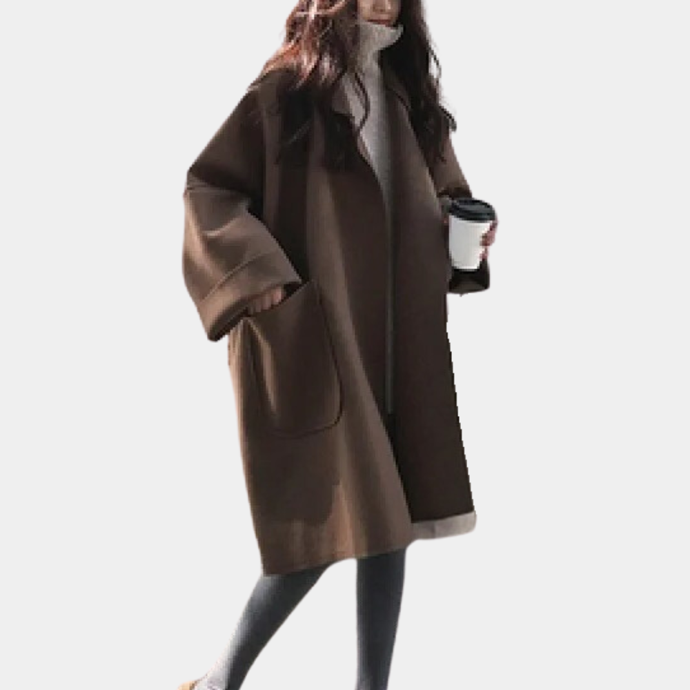 Stylish long women's oversize coat