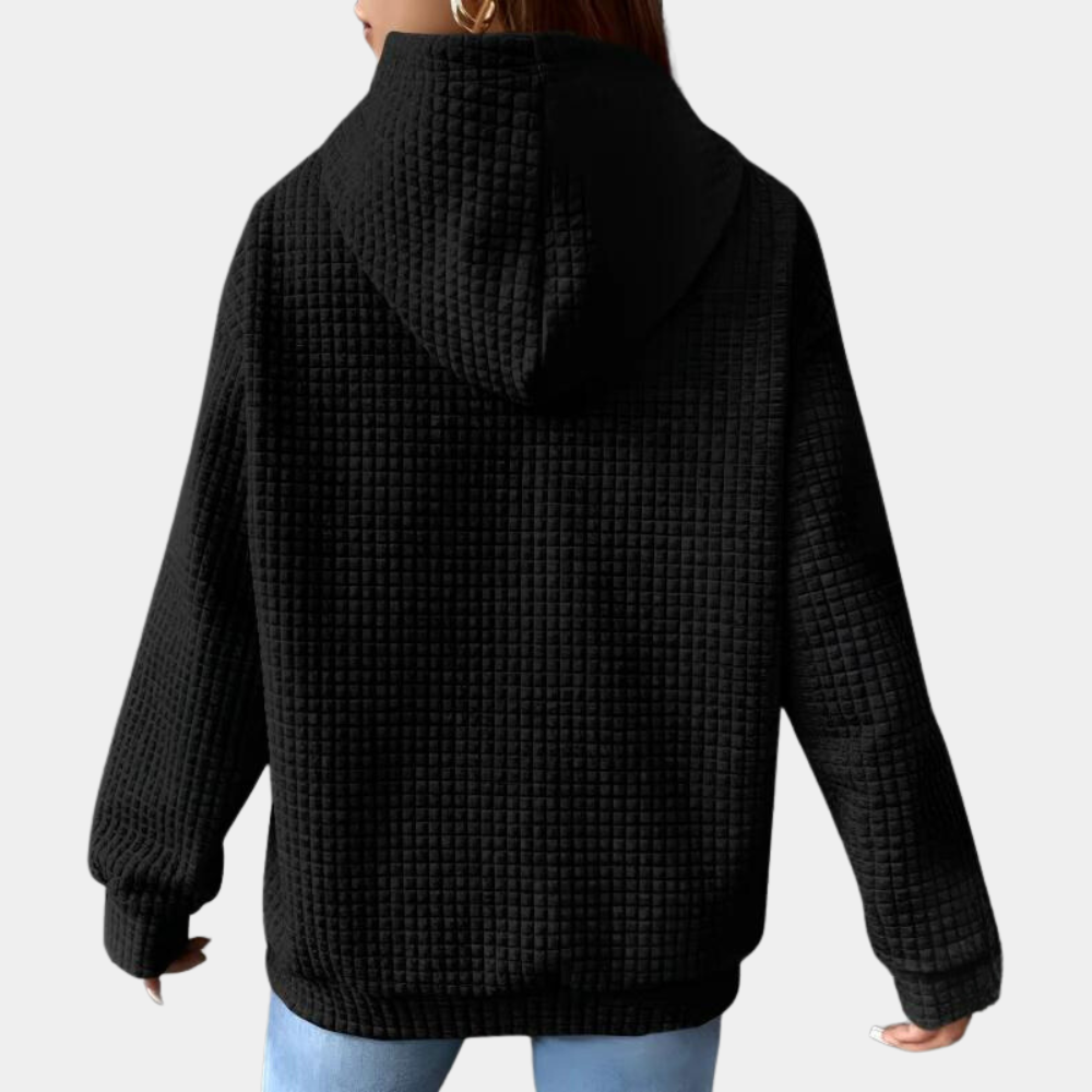 Stylish women's hoodie with adjustable drawcord
