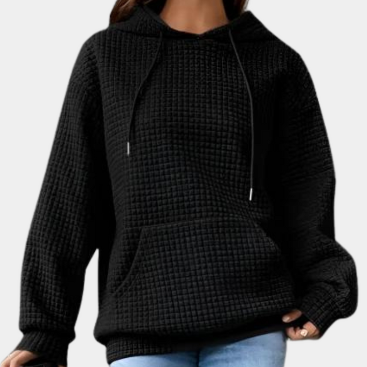 Stylish women's hoodie with adjustable drawcord