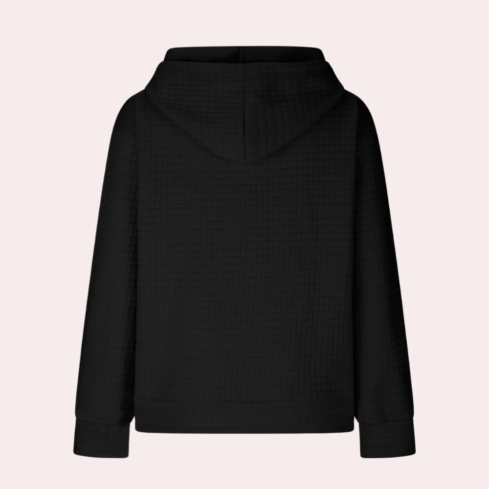 Stylish women's hoodie with adjustable drawcord