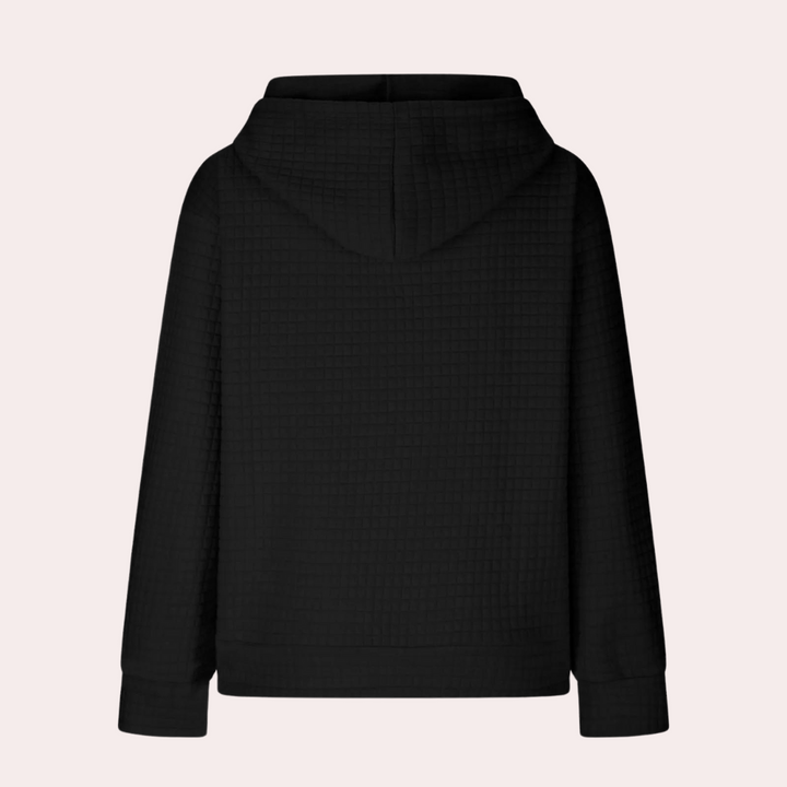 Stylish women's hoodie with adjustable drawcord