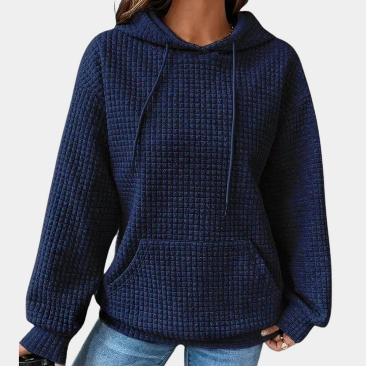 Stylish women's hoodie with adjustable drawcord