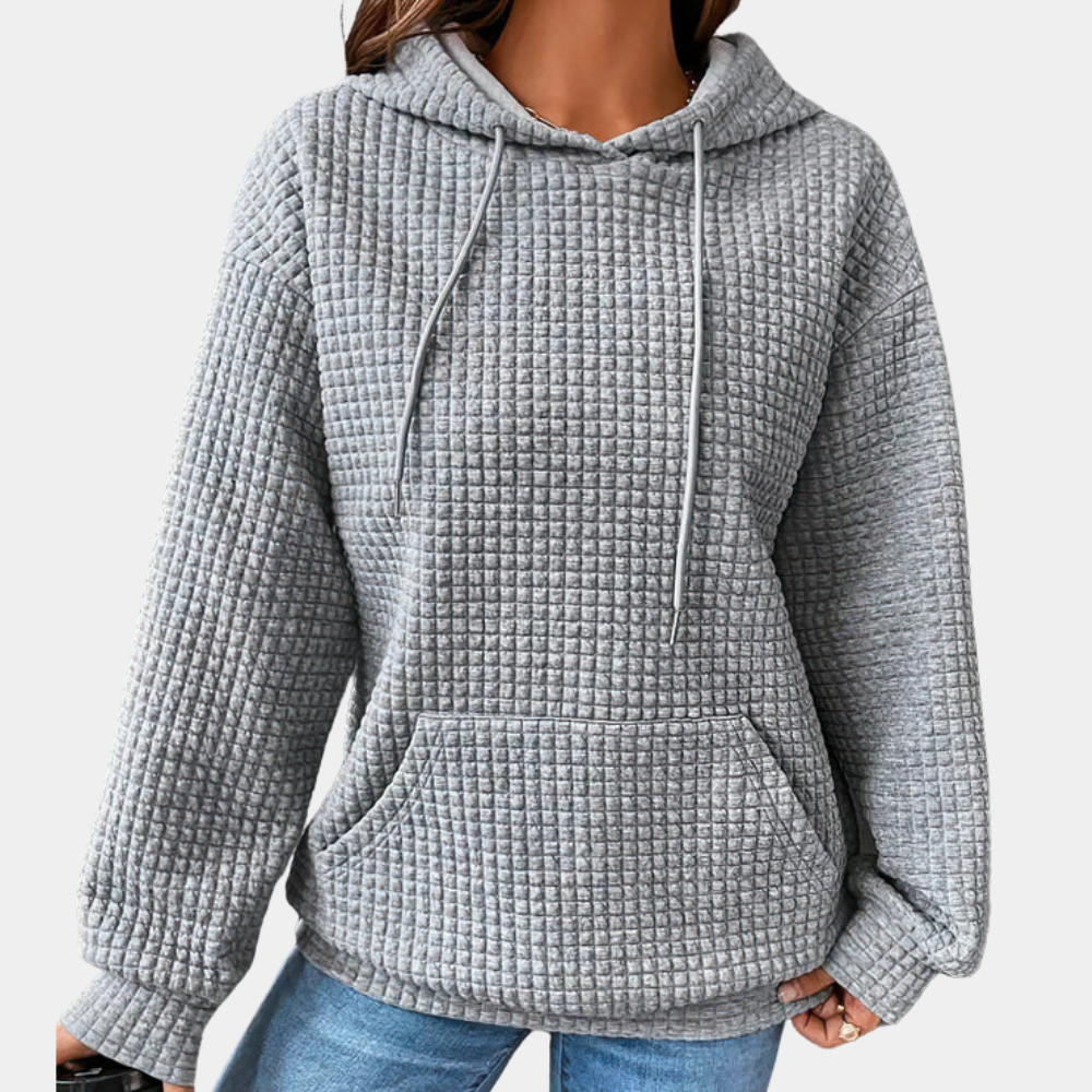 Stylish women's hoodie with adjustable drawcord