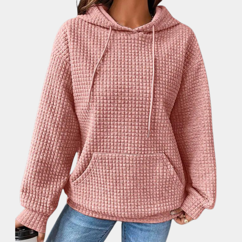 Stylish women's hoodie with adjustable drawcord