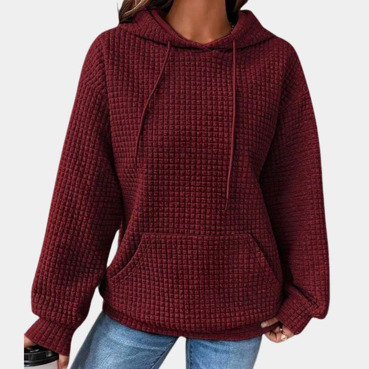 Stylish women's hoodie with adjustable drawcord