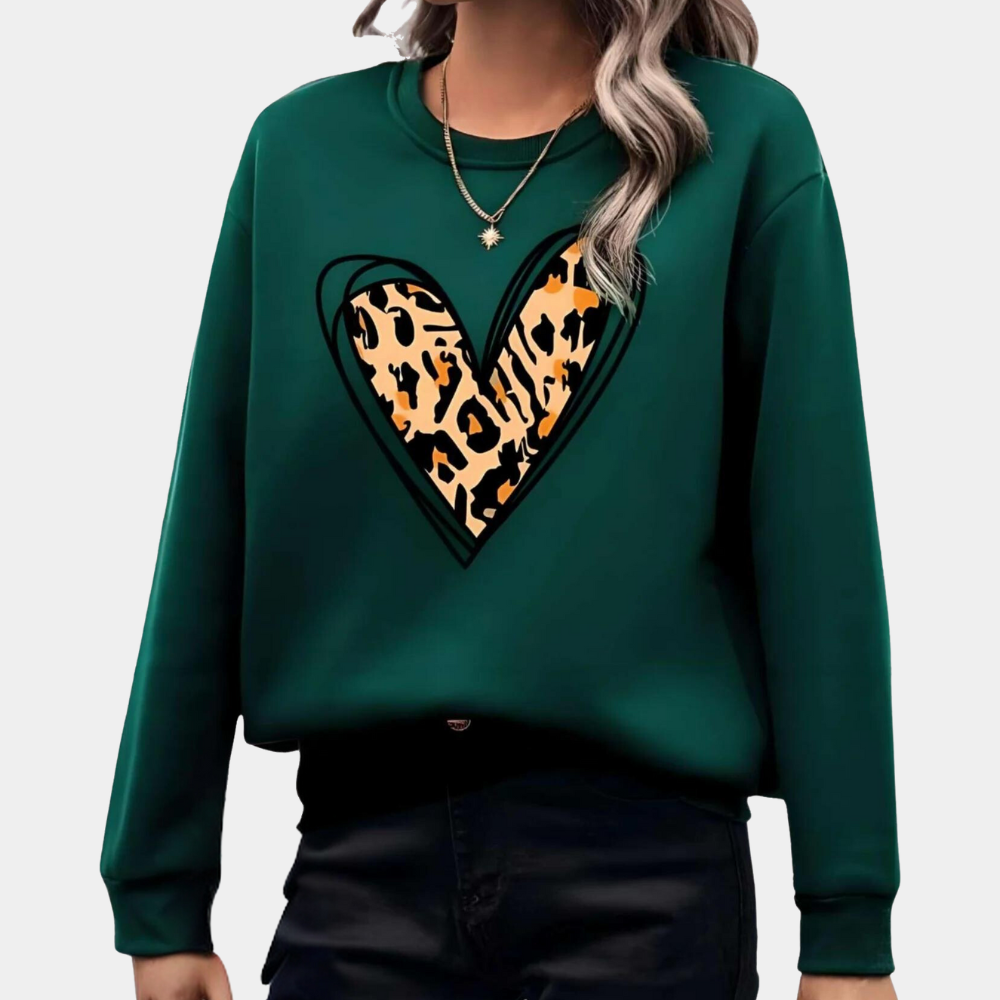 Stylish women's jumper with charming heart motif