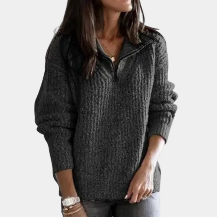 Adrianna - Stylish and comfortable women's jumper with fashionable zip