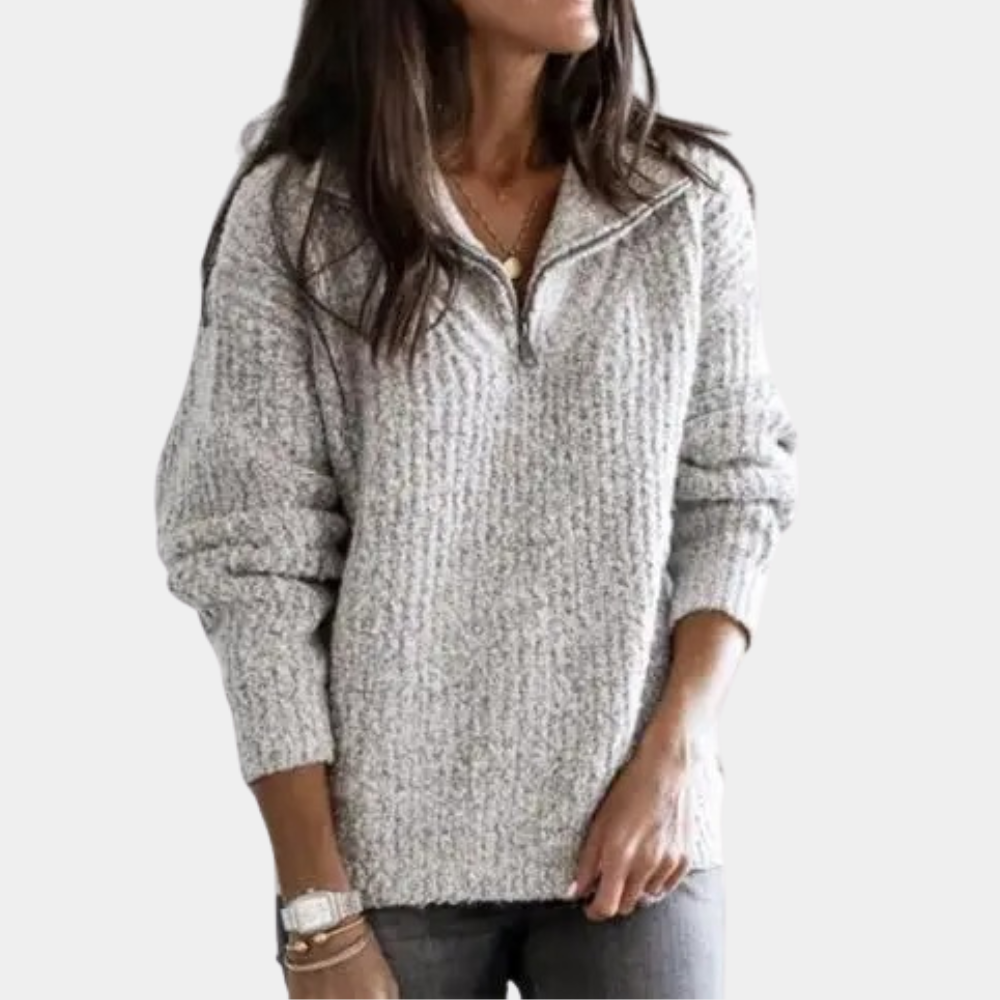 Adrianna - Stylish and comfortable women's jumper with fashionable zip