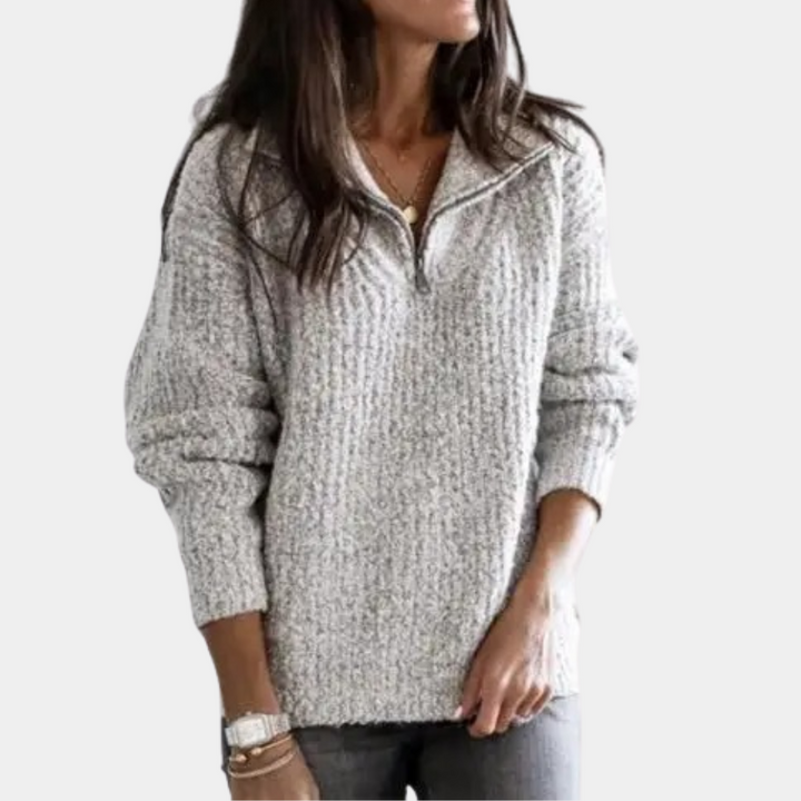 Adrianna - Stylish and comfortable women's jumper with fashionable zip