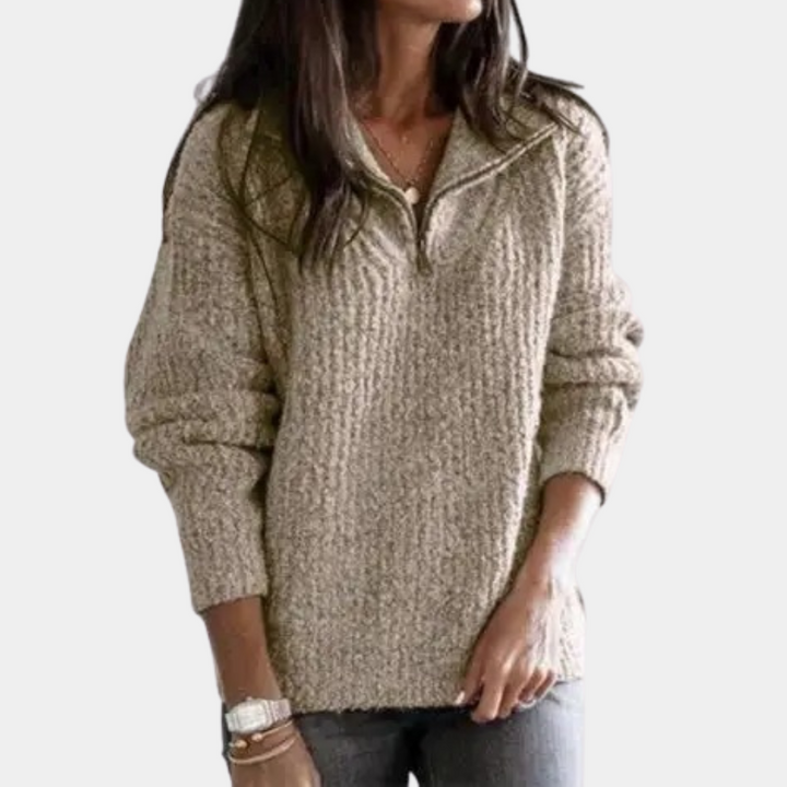 Adrianna - Stylish and comfortable women's jumper with fashionable zip